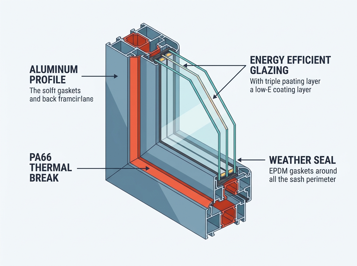 thermal break casement window supplier