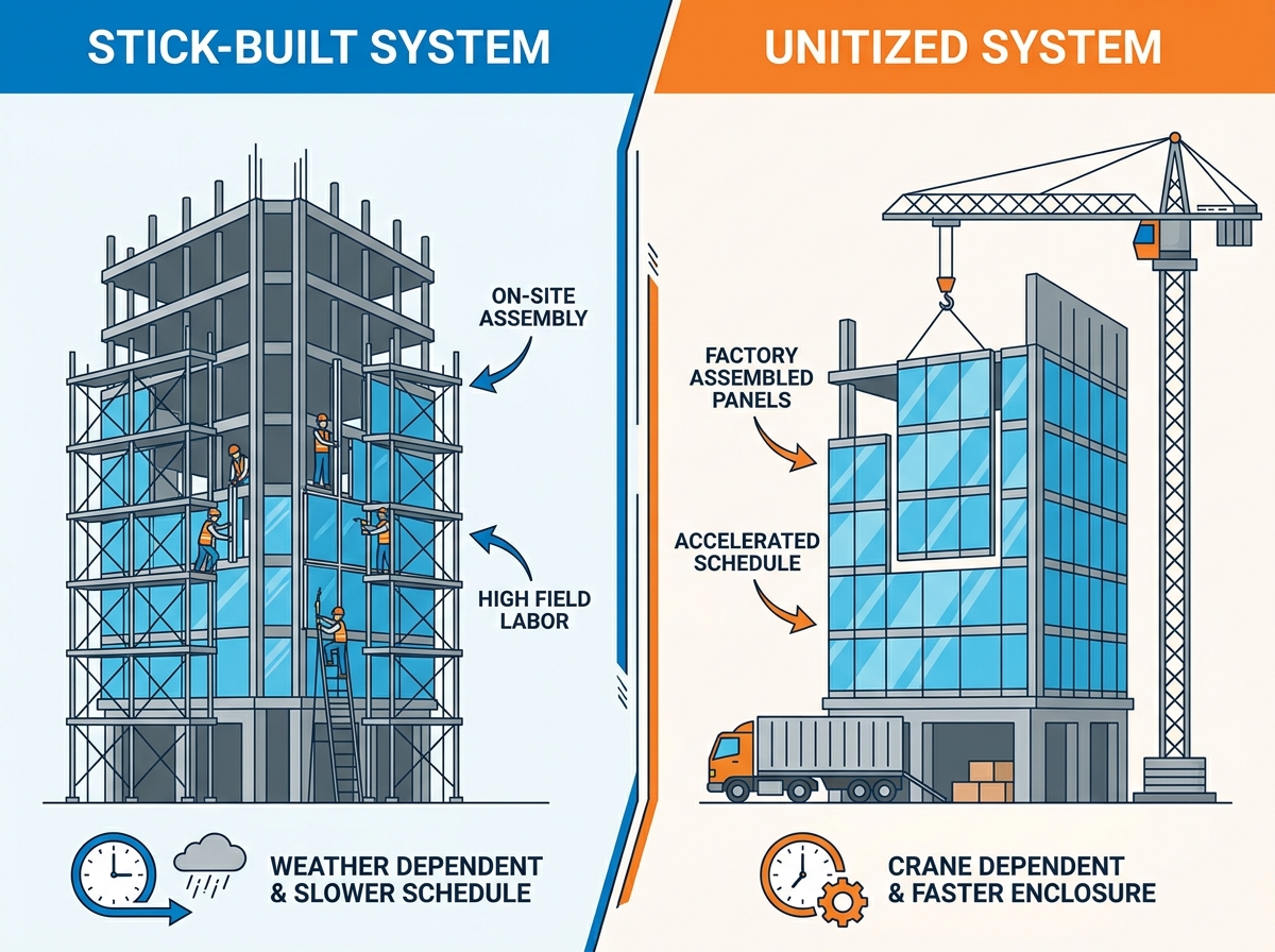 Types of aluminum curtain wall systems